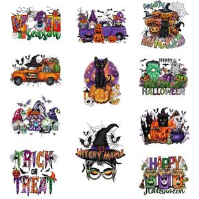 11 Sheets Halloween Iron on Patches Iron on Decals for Clothing Halloween Decorative Patches Heat Transfer Stickers Cute Iron on Vinyl for T-Shirt Pillow Covers Bags Clothes Jackets Cowboy