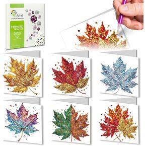 DIY Diamond Greeting Cards Set, 5D DIY Diamond Art Painting Holiday Blessing Greeting Card, DIY Birthday Card Making Kits for Family Friends Handmade Gift-Flowers