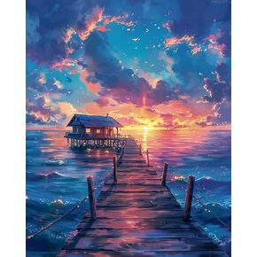 OKSGYTA Landscape Paint by Number for Adults Beginners, DIY Acrylic Watercolor Painting Kits on Canvas, Paint by Number Oil Painting Crafts Perfect for Home Wall Decor 16X20 Inch