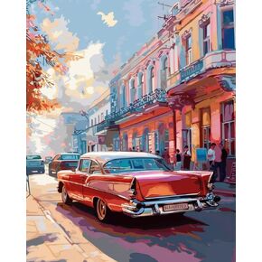 OKSGYTA Classic Car Paint by Numbers Kit for Adults, Paint by Number on Canvas, Abstract Art Digital Oil Painting Kits Suitable for Home Wall Decoration Gift 20"x16"