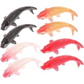 UPKOCH 8Pcs Dollhouse Goldfish Miniature Carp Fish Figurines, 1:12 Scale Mini Accessories for Micro Landscape, DIY Crafts, and Home Decor