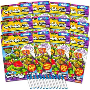 Nickelodeon Teenage Mutant Ninja Turtles Imagine Ink Coloring Book Set - Bundle with 12 No-Mess Magic Ink Coloring Books | TMNT Party Supplies Party Favors Bundle