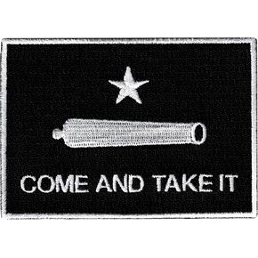 Come and Take It Black Flag Embroidered Patch Iron-On Gonzales Texas Revolution