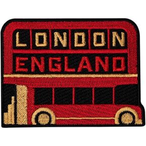 Vagabond Heart London Patch - Double Decker Bus Iron On Badge - England Souvenir