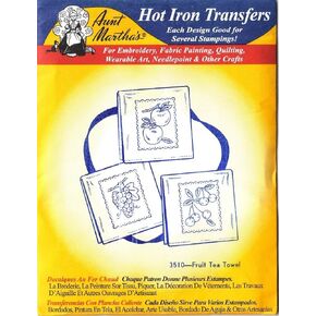 Fruit Tea Towels Aunt Martha's Hot Iron Embroidery Transfers