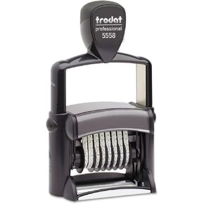 Trodat Professional Numberer, 8 Digit Self-Inking Numbering Stamp, 3/8 x 2 1/4 Inches (T5558),Black