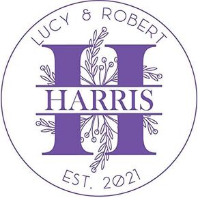 Custom Wooden Monogram Address Stamp - Self-Inking, Wedding & Floral Return Address Stamp (3 Letters)