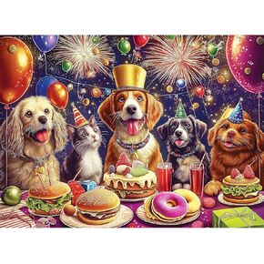 300 Pieces Puzzles for Adults,Fun Puppy Animal Jigsaw Puzzle,Food Puzzles for Seniors,300 Pieces Puzzle for Adults Large Piece,Perfect for Game Nights,Puzzle for Kids Ages 8-10,20.5 x 15 in