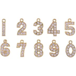 Airssory 10 Pcs Cubic Zirconia Teardrop Golden Plated Brass Metal CZ Crystal Stone Tiny Charms Drop Shape Small Charm for Earrings Bracelet Jewelry Making