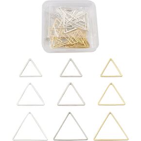 Craftdady 84pcs Blank Hollow Square Frame Charms Geometric Rhombus Open Bezel Pendants Brass Linking Rings Connectors 8-20mm for Resin Crafts Jewelry Making