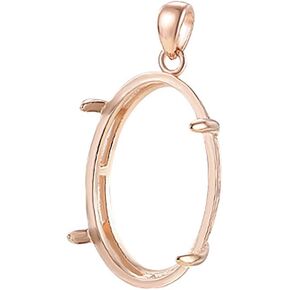925 Sterling Silver Blank Bezel Pendant Trays Setting Oval Cabochon Base Pendant Charm for DIY Jewelry Findings Making Accessories