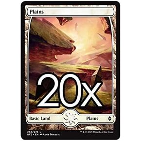 20 Battle for Zendikar Plains #252 Magic The Gathering Basic Full Art Land Lot