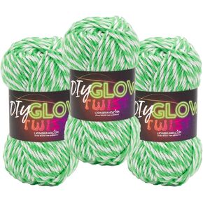 Lion Brand DIY Glow Twist Yarn, Yarn for Knitting, Crocheting, and Crafts, Black, 1 Pack