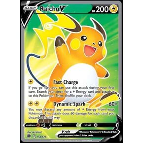 Raichu V 158/172 - Brilliant Stars - Ultra Rare Pokemon Card - Full Art
