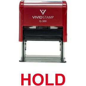 Hold Self Inking Rubber Stamp (Red Ink) - Large