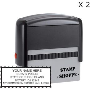 Rhode Island Notary Grey Stamp Self Inking | Printy 4913, 2.3x0.81 Inch Rectangular Prints | Rhode Island (Stamp)