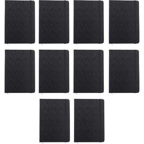DISCOUNT PROMOS 50 Olivine Textured Notebooks Pack - Customizable Text, Logo - Hardcover, Journal, Vibrant - Black