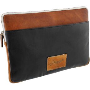 Leather Laptop Case - 15in Computer Bag, Made with Vintage Baseball Glove Leather by FC Goods