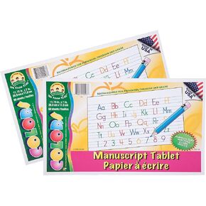 Tree House Kids Manuscript Pad Tablet with printed writing guide on inside cover | Pack of 2, Total of 120 Sheets | Perfect for Kids in Pre-school up to 2nd Grade