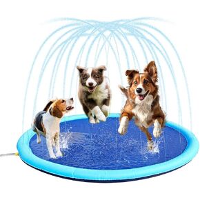 Dog Splash Pad for Large Dogs Heavy Duty, Non Slip Splash Pad for Kids and Dogs, Durable Summer Fun Sprinkler Pad for Outside
