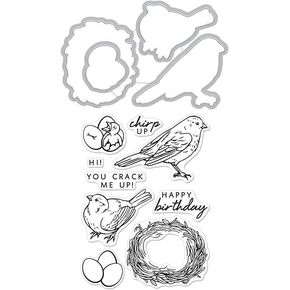 Hero Arts Clear Stamps with Coordinating Frame Dies Chirp Stamp & Cut