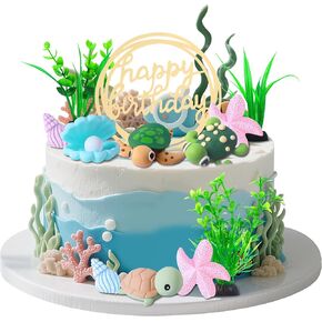 Turtle Cake Topper Turtle Birthday Decorations Sea Turtle Party Decorations