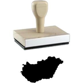 Hungary Country Rubber Stamp, 1 X 2" Wood Stamp