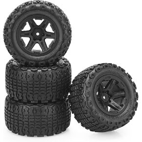 12mm Hex RC Wheels and Tires, daitoku RC Short Course Truck Tires for 1/10 Riaario Amoril 1/14 Hyper Go H14BM 1/16 Traxxas ErevoTraxxas - Style A
