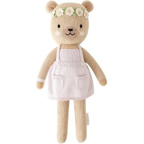 cuddle + kind Olivia The Honey Bear Regular 20" Hand-Knit Doll – 1 Doll = 10 Meals, Fair Trade, Heirloom Quality, Handcrafted in Peru, 100% Cotton Yarn