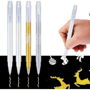 YUANCHENG White Gel Pens,4 Pack, 0.8 mm Extra Fine Point Gel Ink Pens,Suitable for Black Paper Drawing,Card Making,Artists Drawing.Sketching,White Gel Pen for Art Highlight