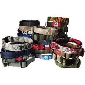 Custom 1" Dog Collars with Text Only. Over 35 Camo/Solid Fabrics to Choose. Plastic & Metal Buckles.