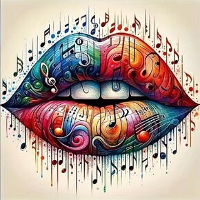 STGLCR Music Diamond Painting Kits for Adults Beginner, 5D Mouth Diamond Art Kits, DIY Full Round Drill Diamond Dots Painting Gem Arts Crafts Kits for Home Decor 12x12in