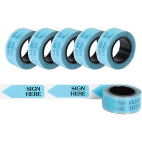 Redi-Tag Sign Here Printed Arrow Flags, 6 Roll Refill, 120 Flags per Roll, 1-7/8 x 9/16 Inches, Blue (91003)