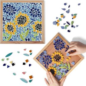 e2ctiles e2ctiles hemmingbird طقم فسيزايك فسيزايك فسيزايك ، مجموعة حرفة ببلاط الفسيفساء للبالغين والأطفال 8 أعمار ، من السهل صنعها ، لا خبرة ولا يوجد قطع ، فكرة هدية ، فن الديكور المنزلي ، لوازم الفسيفساء الكاملة in Kuwait