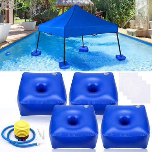 5 PCS طقم تعويم الماء للمظلة ، بما في ذلك 4 PVC PVC Floats 18 "x18" x10 "ومضخة الهواء اليدوية لشاطئ البحيرة ، المظلة غير المدرجة in Saudi Arabia