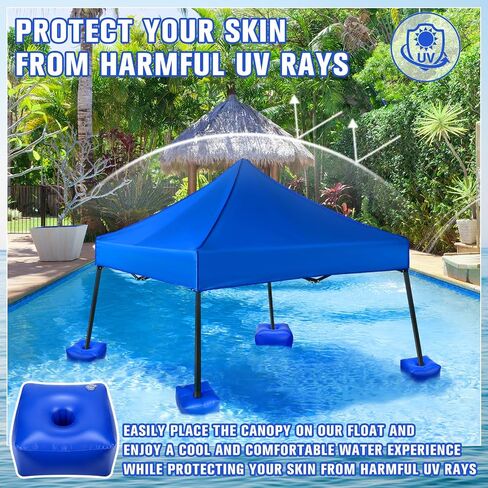 5 PCS طقم تعويم الماء للمظلة ، بما في ذلك 4 PVC PVC Floats 18 "x18" x10 "ومضخة الهواء اليدوية لشاطئ البحيرة ، المظلة غير المدرجة in Saudi Arabia