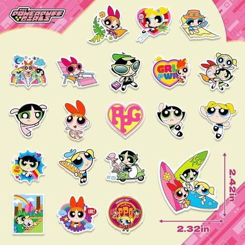 The Cute Girls Stickers for Water Bottle, Cartoon Water Bottles Decals for Kids Teens Students, Cute Girl Decals Scrapbook Laptops Skateboards Decor(50PCS) in Kuwait