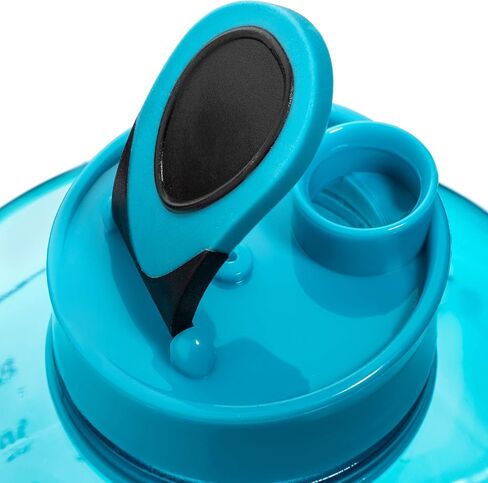 زجاجة مياه HydroMATE من NatureWorks سعة نصف جالون مع أوقات للشرب، خالية من مادة BPA، إبريق قابل لإعادة الاستخدام ومضاد للتسرب مع مقبض، 64 أونصة in Kuwait