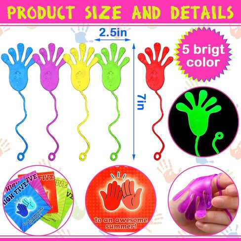 50 PCS العودة إلى هدايا المدارس للطلاب لزجة اليدين الأصابع مطار الصيف اليوم الأول من هدايا طلاب المدرسة الجزء الأكبر من اللوازم الحزب لزجة المعلم لزجة (كلاسيكية) in Saudi Arabia