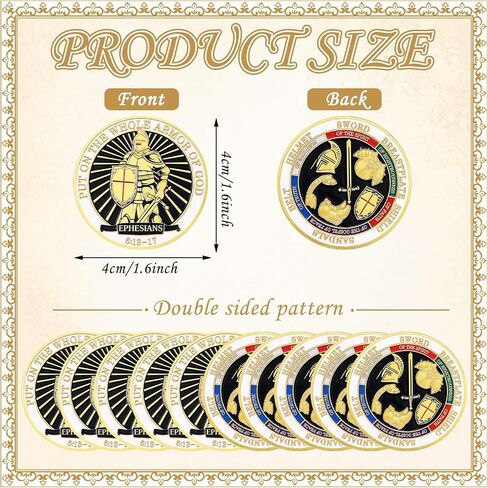 Nosiny 20 Pcs Armor of God Coins Metal Christian Challenge Coins for Religious Prayer Collector Christian Church School Party Commemorative Gifts (Distinct Style) in Saudi Arabia