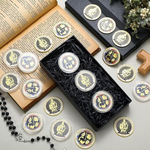 Nosiny 20 Pcs Armor of God Coins Metal Christian Challenge Coins for Religious Prayer Collector Christian Church School Party Commemorative Gifts (Distinct Style) in Saudi Arabia