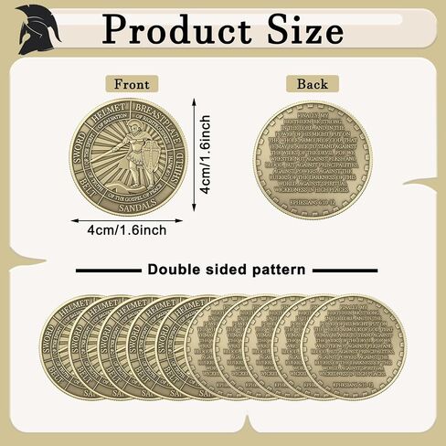 Nosiny 20 Pcs Armor of God Coins Metal Christian Challenge Coins for Religious Prayer Collector Christian Church School Party Commemorative Gifts (Distinct Style) in Saudi Arabia