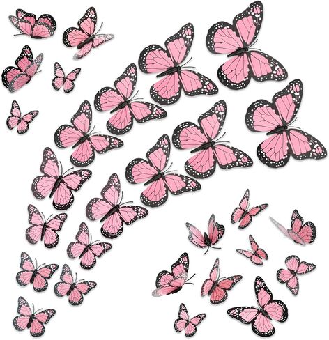 HSONAIGEE 48 Pcs Monarch Butterfly Decor 4 Sizes 3D Halloween Butterflies Wall Decal Fall Butterfly for Crafts Halloween Party Wall Table Bedroom Decorations in Saudi Arabia