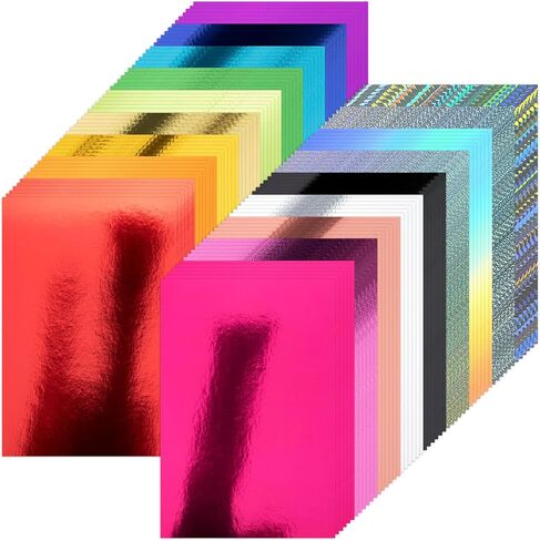 108 Pack Metallic Cardstock Paper Sheets, 8" x 12" Color Foil Mirror Shimmering Paper 250gsm/92lb For Arts and Crafts, Decorative, Weddings & Birthdays Invitations, Scrapbook Supplies in Saudi Arabia