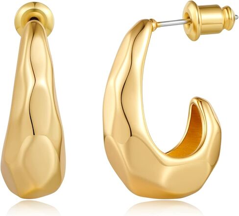 Chunky Gold Hoop Earrings for Women Gold Earrings Fashion Jewelry Gifts for Women in Saudi Arabia