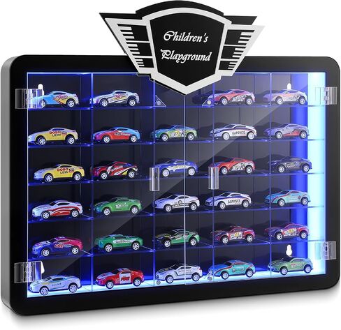 1/64 SCALE DIECAST CAR DISTRESS مع رف حوامل جدار أكريليك واضحة لسيارات طراز عجلات تخزين عرض ، 30 مقصورة in Saudi Arabia