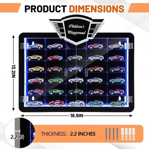 1/64 SCALE DIECAST CAR DISTRESS مع رف حوامل جدار أكريليك واضحة لسيارات طراز عجلات تخزين عرض ، 30 مقصورة in Saudi Arabia
