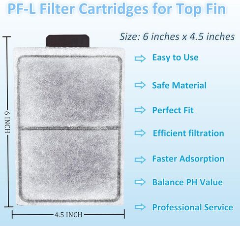 24 Pack PF-L Fish Tank Filter Cartridges, Aquarium Filter Cartridges Replacement Compatible with Top Fin Silenstream PF20, PF30, PF40 and PF75 Power Filters in Saudi Arabia
