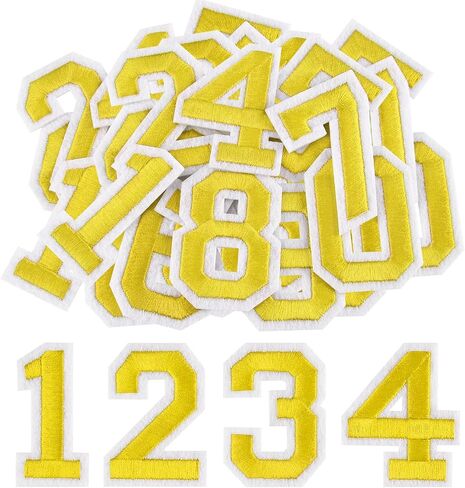 Morcheiong 40 pcs الحديد على بقع الرقم 0-9 ، 2 بوصة الحديد على أعداد مطرزة للملابس ، السراويل ، القبعات ، الحقائب- أبيض in Saudi Arabia