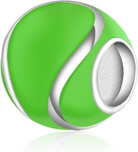 Ball Bead Charm for Jewelry Making - 925 Sterling Silver Sports Basketball/Tennis/Softball/Volleyball Round Charms for DIY Bracelet Necklace Jewelry Gift in Kuwait